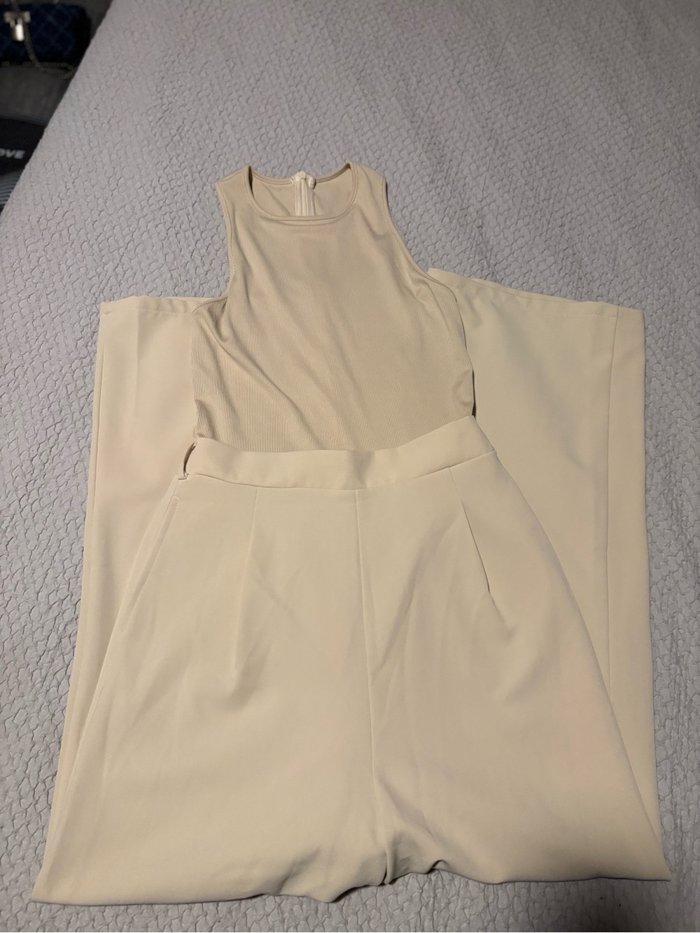 Cider Cream Sleeveless Jumpsuit